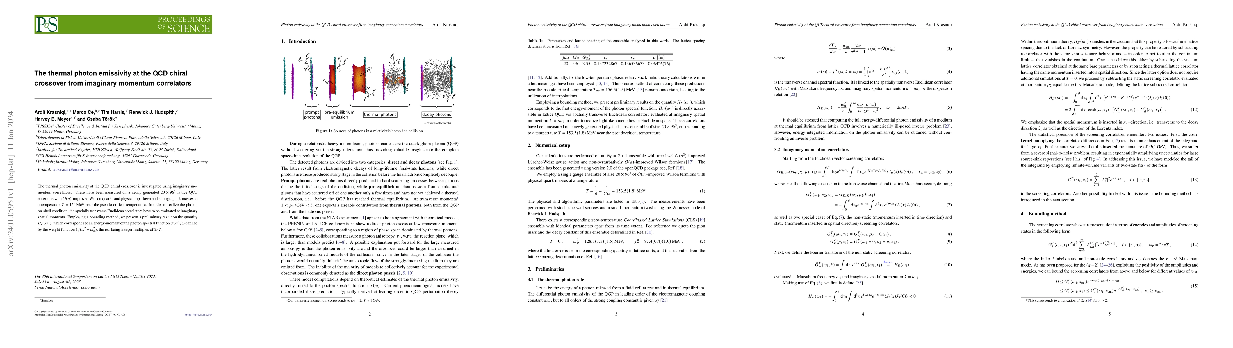 Thumbnail for The thermal photon emissivity at the QCD chiral crossover from imaginary
  momentum correlators