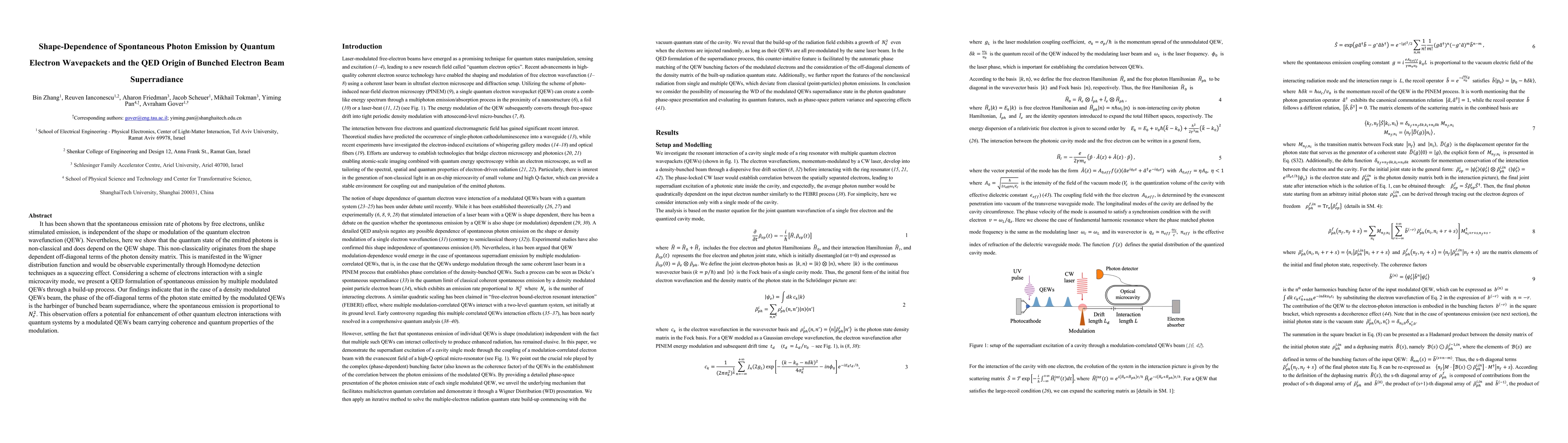Thumbnail for Shape-Dependence of Spontaneous Photon Emission by Quantum Electron
  Wavepackets and the QED Origin of Bunched Electron Beam Superradiance