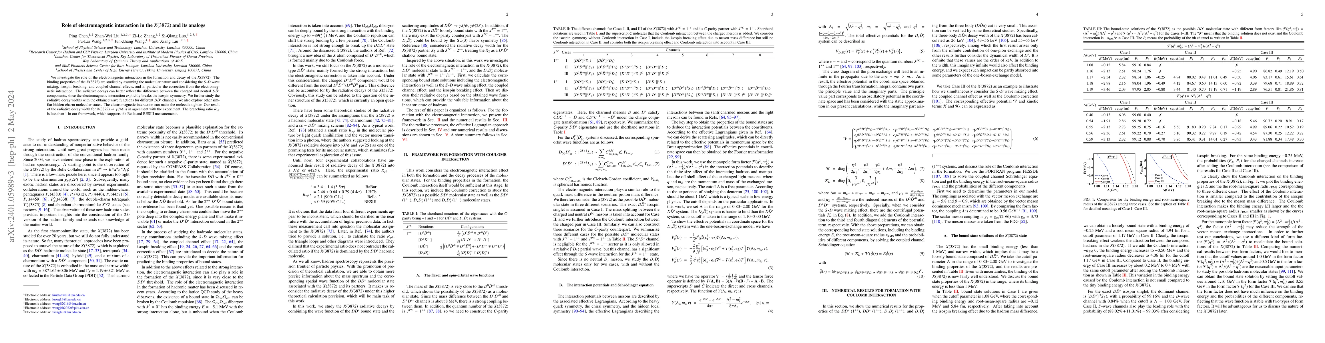 Thumbnail for The role of electromagnetic interaction in the $X(3872)$ and its analogs