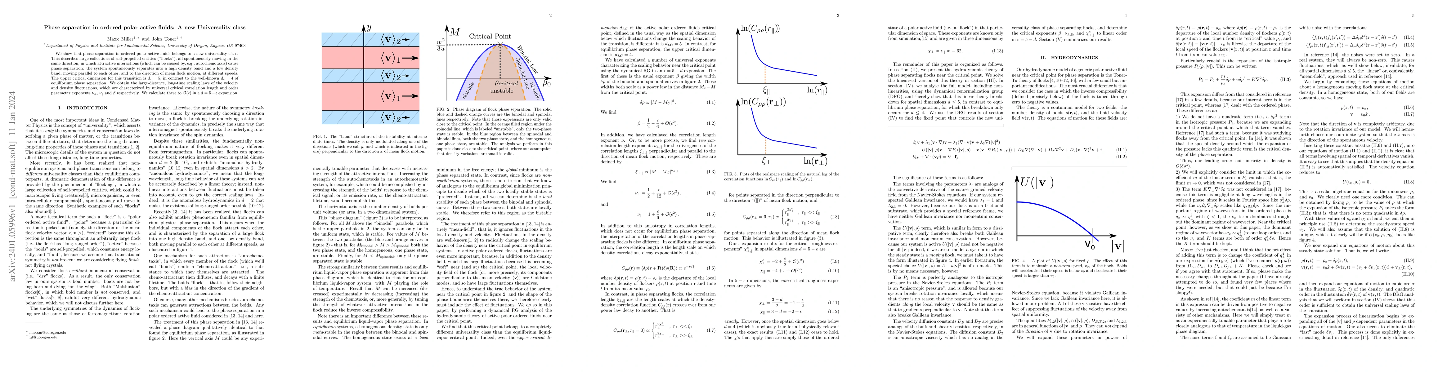 Thumbnail for Phase separation in ordered polar active fluids: A new Universality
  class
