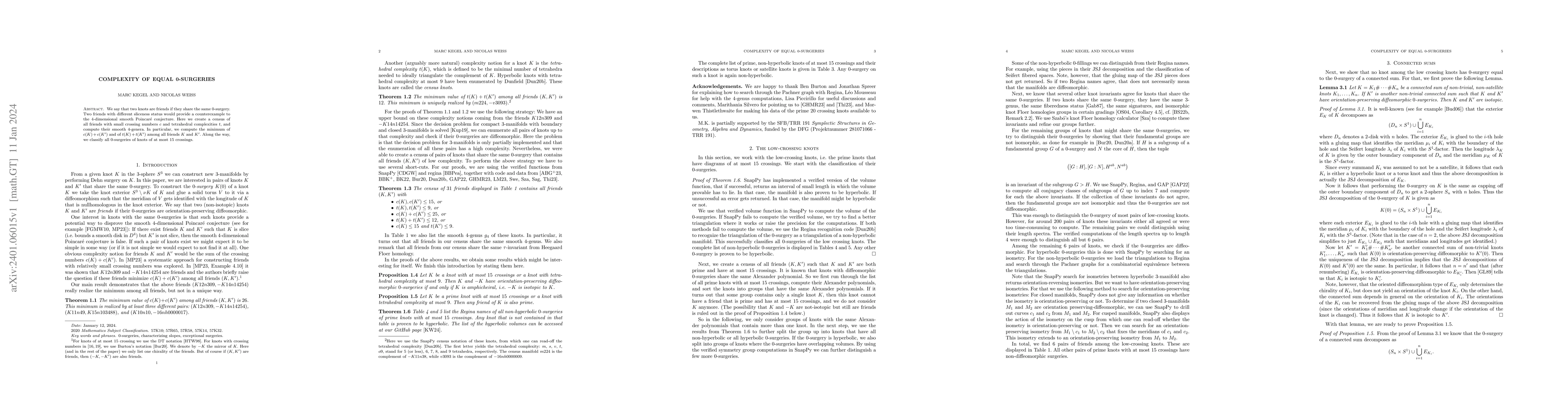 Thumbnail for Complexity of equal 0-surgeries