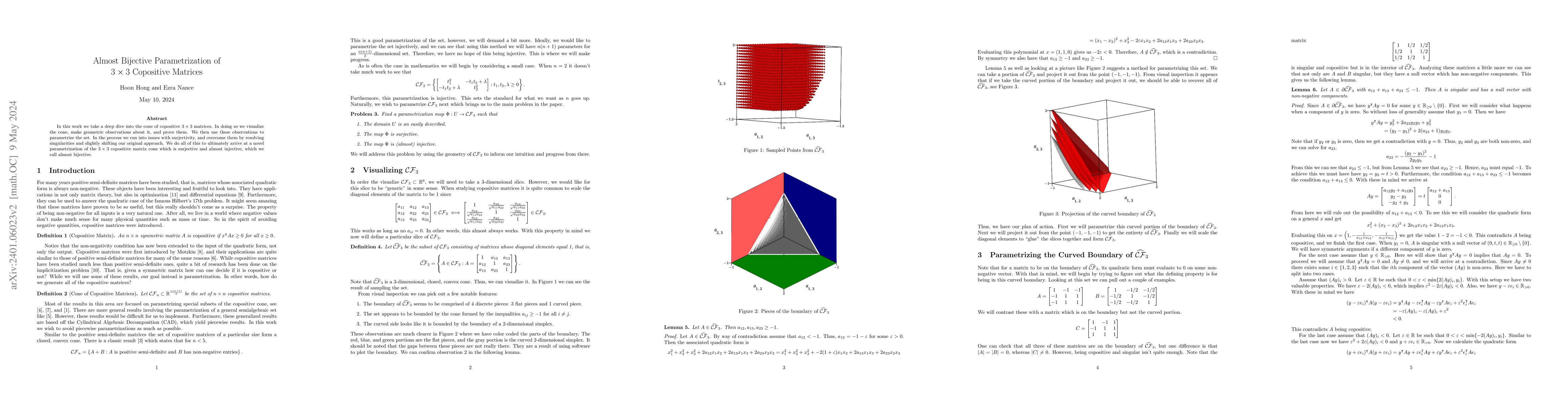 Thumbnail for Almost Bijective Parametrization of $3 \times 3$ Copositive Matrices