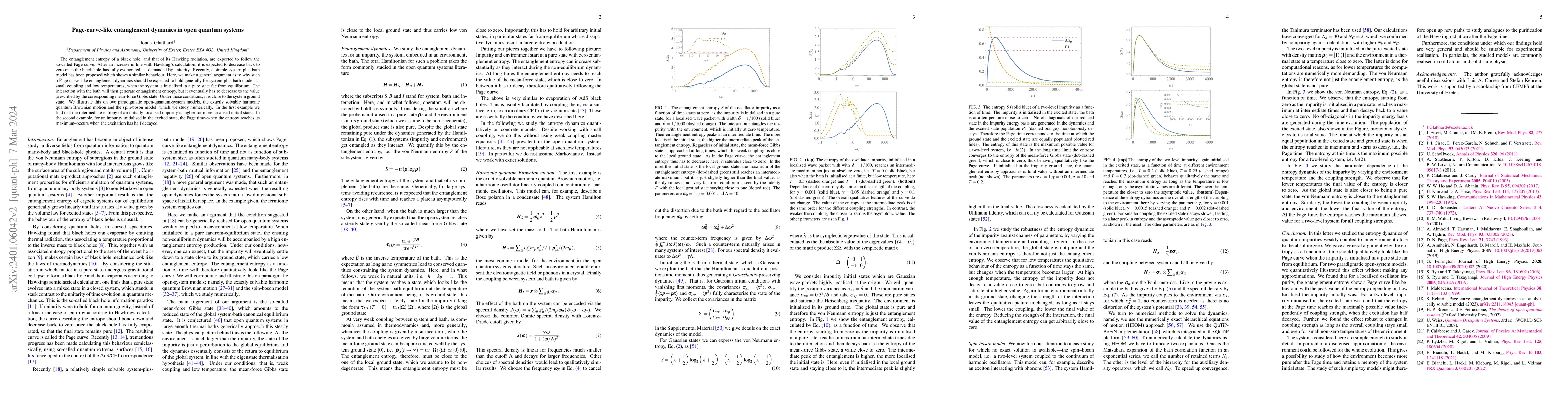 Thumbnail for Page-curve-like entanglement dynamics in open quantum systems