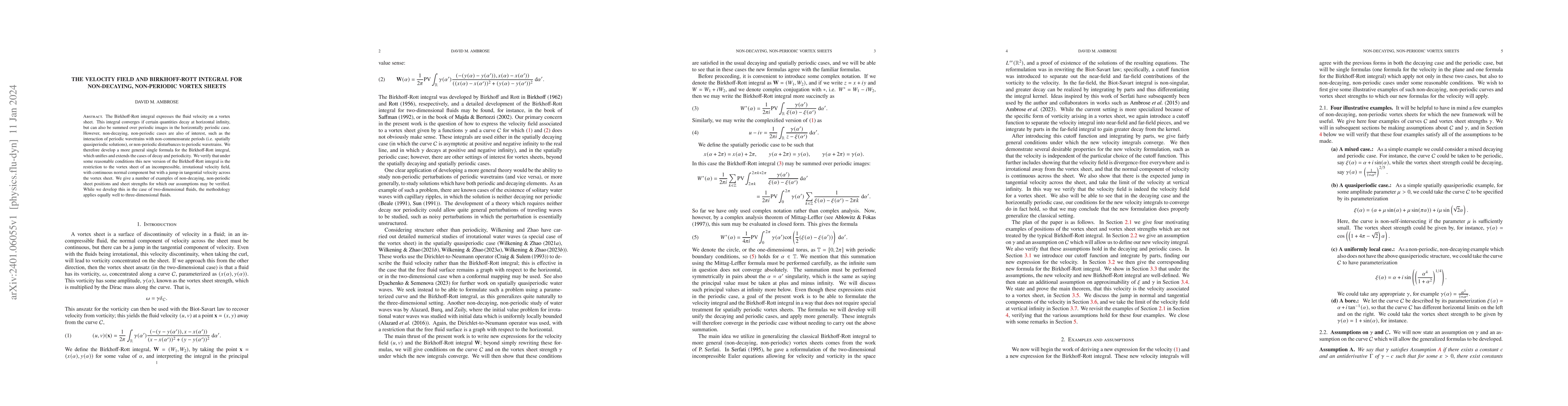 Thumbnail for The velocity field and Birkhoff-Rott integral for non-decaying,
  non-periodic vortex sheets