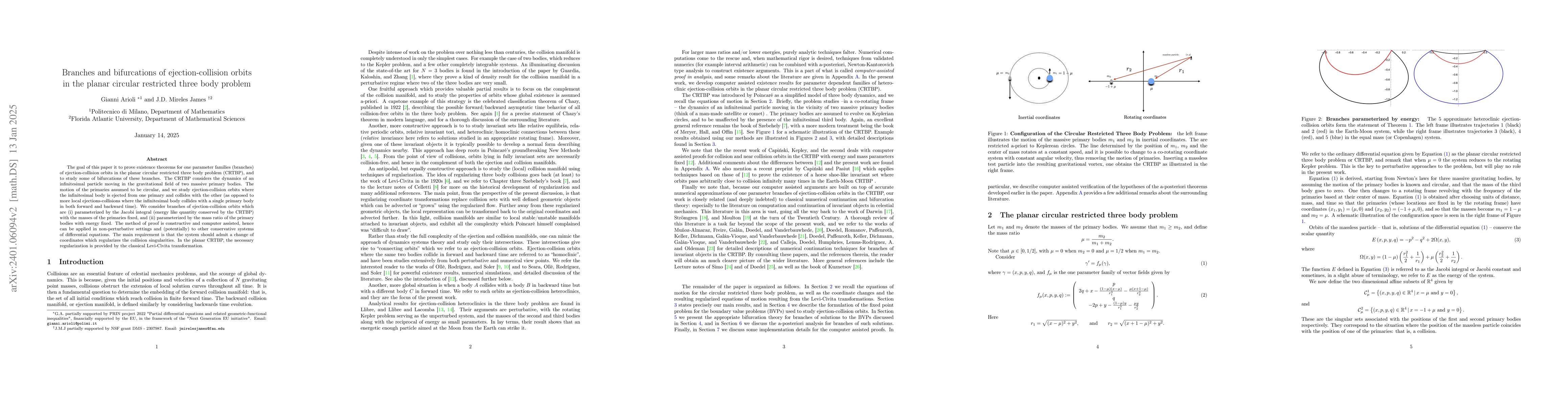 Thumbnail for Branches and bifurcations of ejection-collision orbits in the planar
  circular restricted three body problem