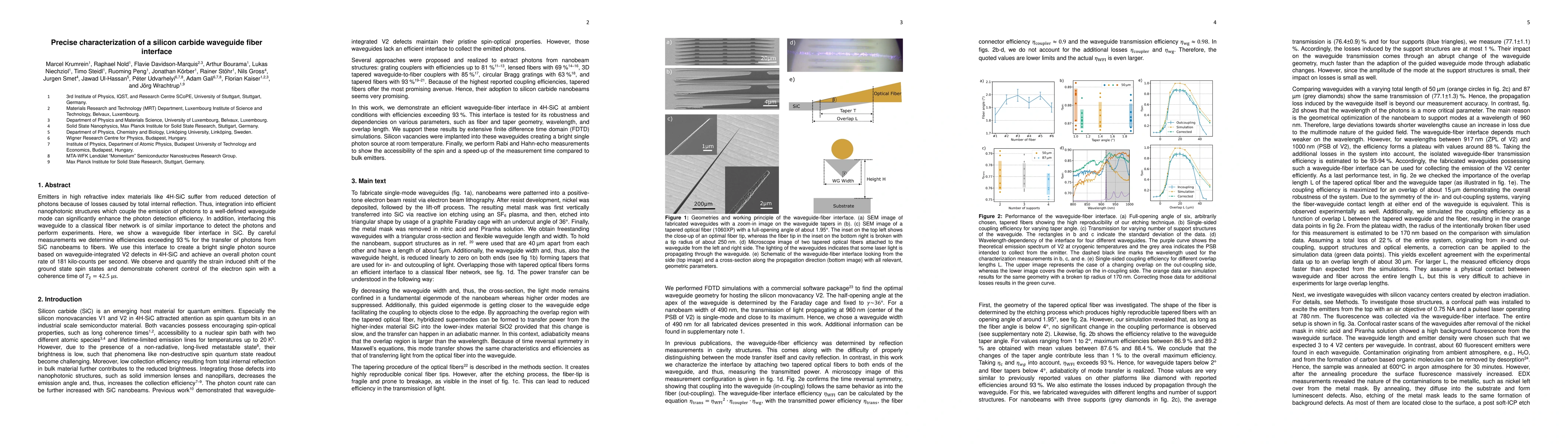 Thumbnail for Precise characterization of a silicon carbide waveguide fiber interface