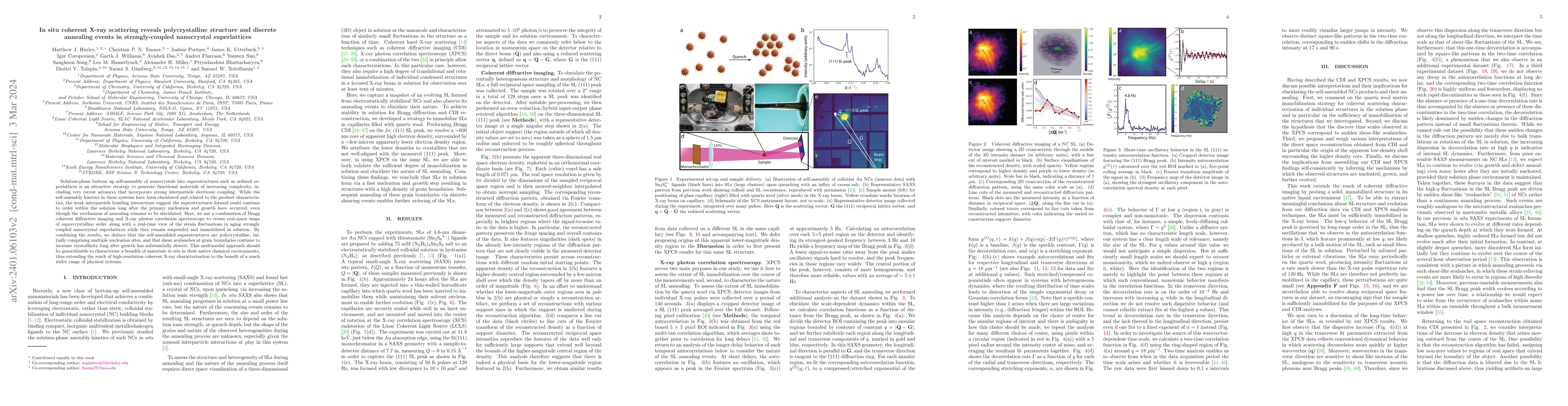 Thumbnail for In situ coherent X-ray scattering reveals polycrystalline structure and
  discrete annealing events in strongly-coupled nanocrystal superlattices