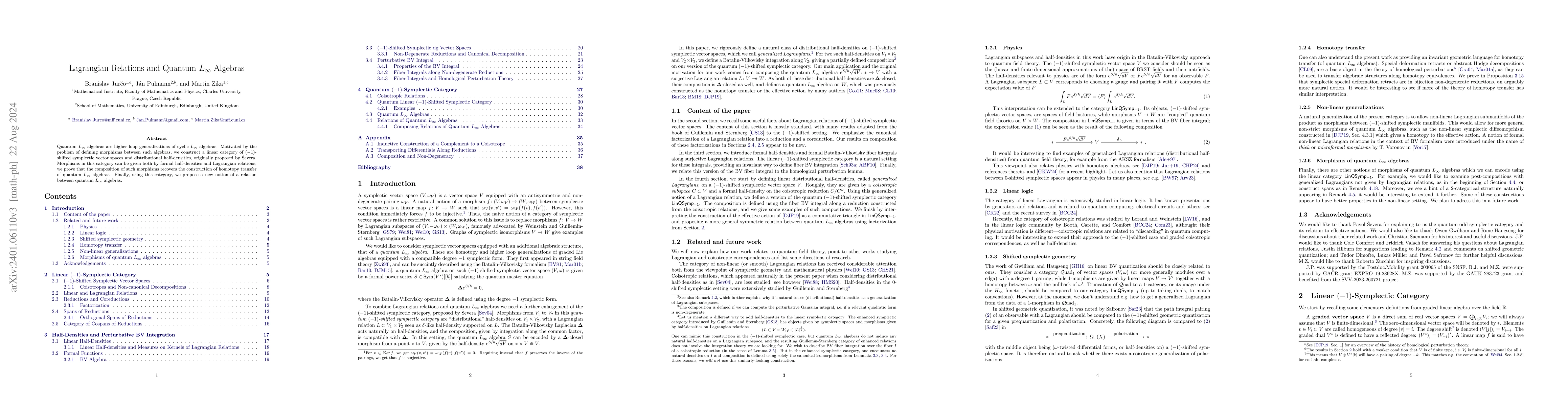 Thumbnail for Lagrangian Relations and Quantum $L_\infty$ Algebras