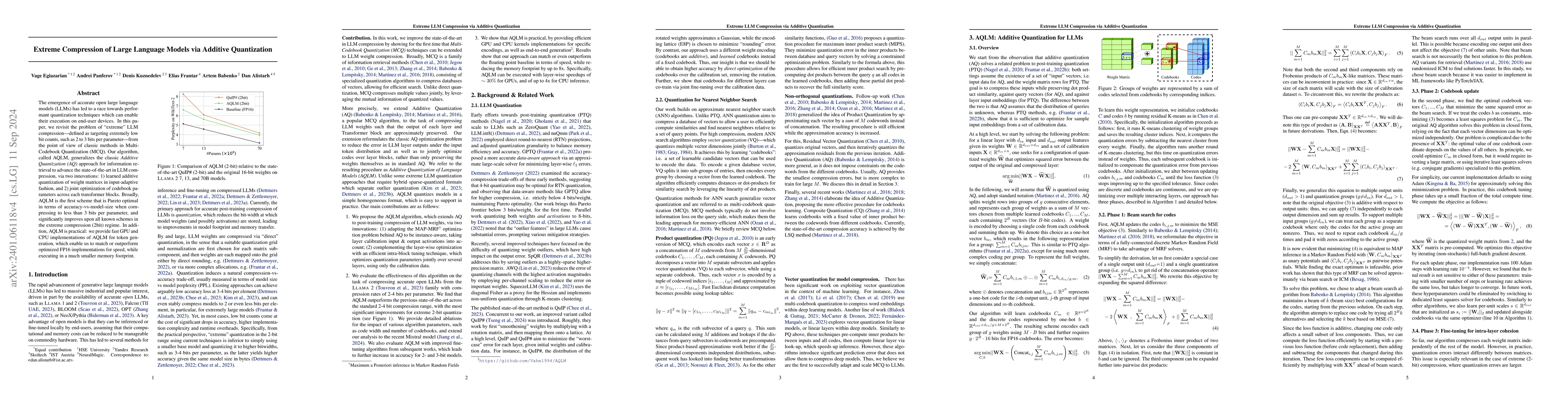 Thumbnail for Extreme Compression of Large Language Models via Additive Quantization