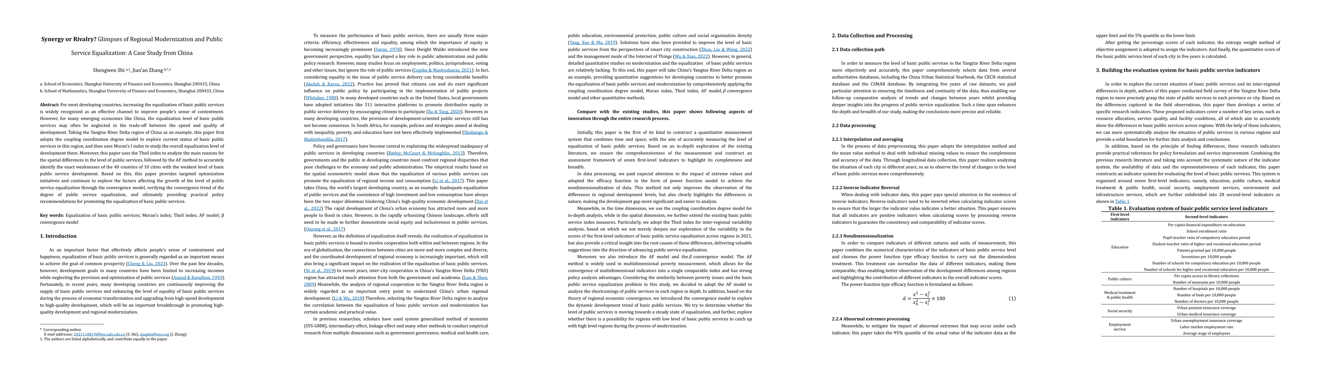 Thumbnail for Synergy or Rivalry? Glimpses of Regional Modernization and Public
  Service Equalization: A Case Study from China