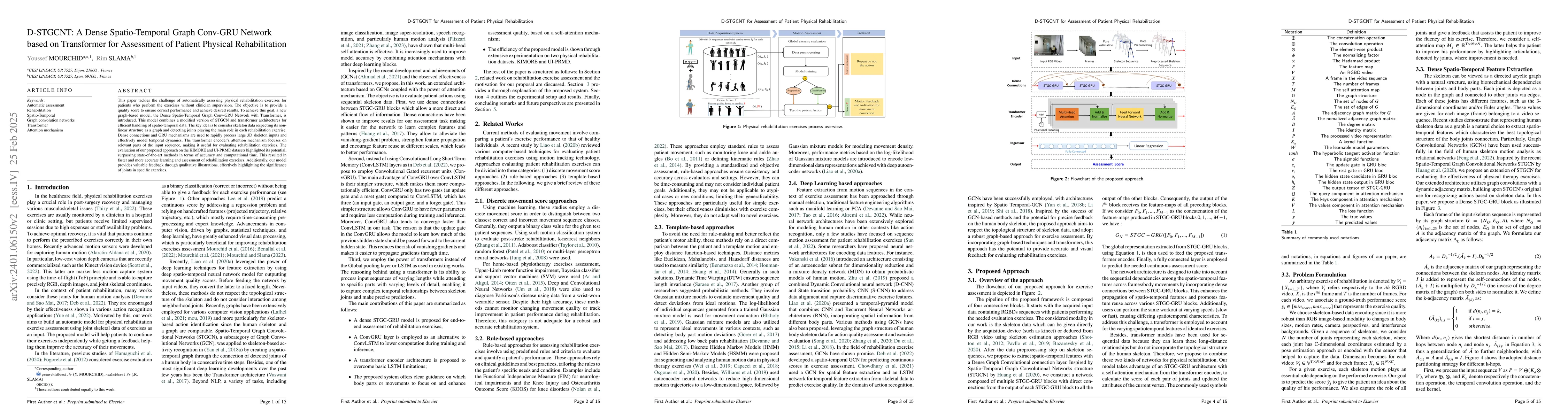 Thumbnail for D-STGCNT: A Dense Spatio-Temporal Graph Conv-GRU Network based on
  transformer for assessment of patient physical rehabilitation