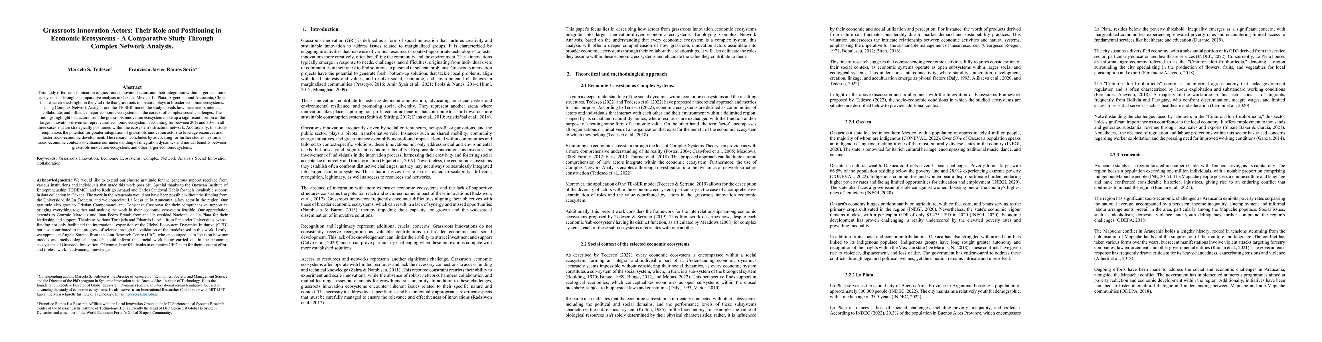 Thumbnail for Grassroots Innovation Actors: Their Role and Positioning in Economic
  Ecosystems -- A Comparative Study Through Complex Network Analysis