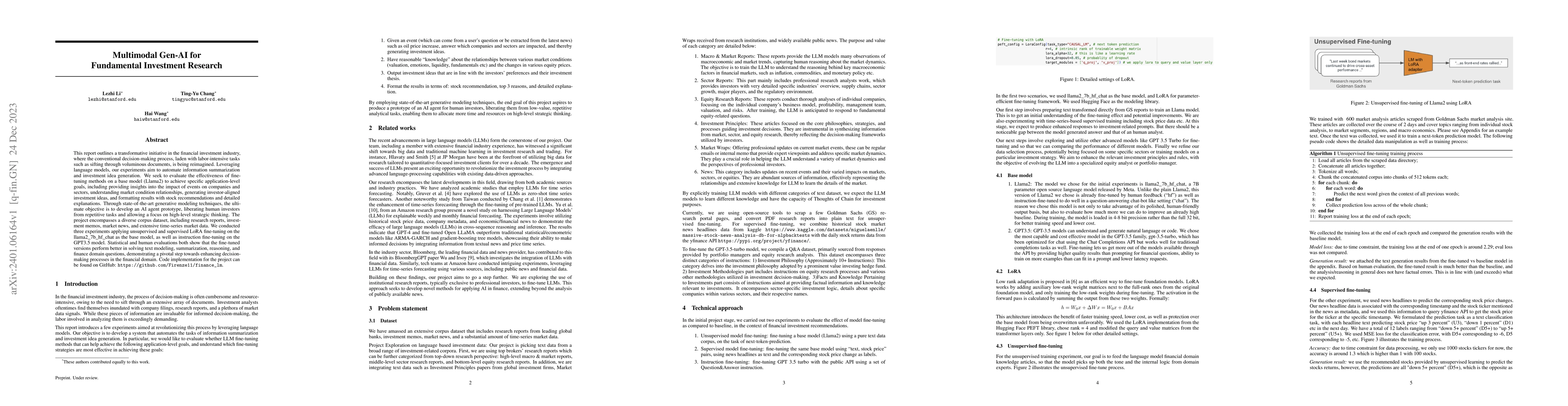 Thumbnail for Multimodal Gen-AI for Fundamental Investment Research