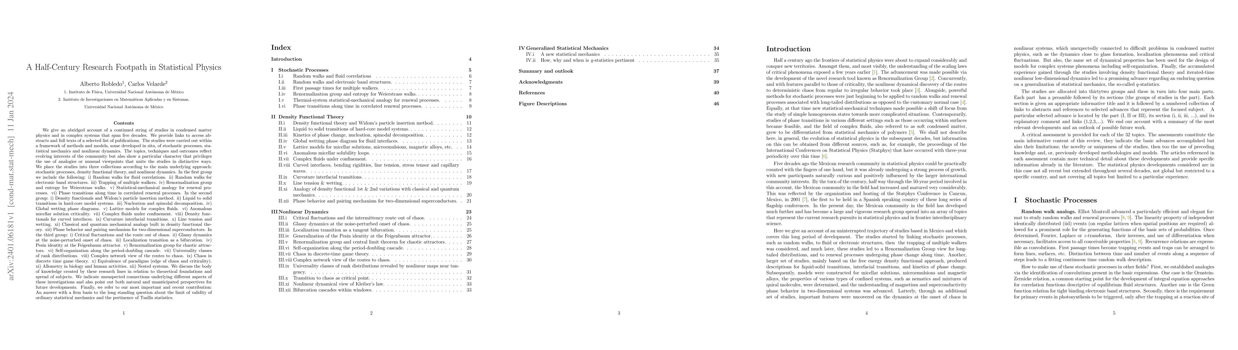 Thumbnail for A Half-Century Research Footpath in Statistical Physics