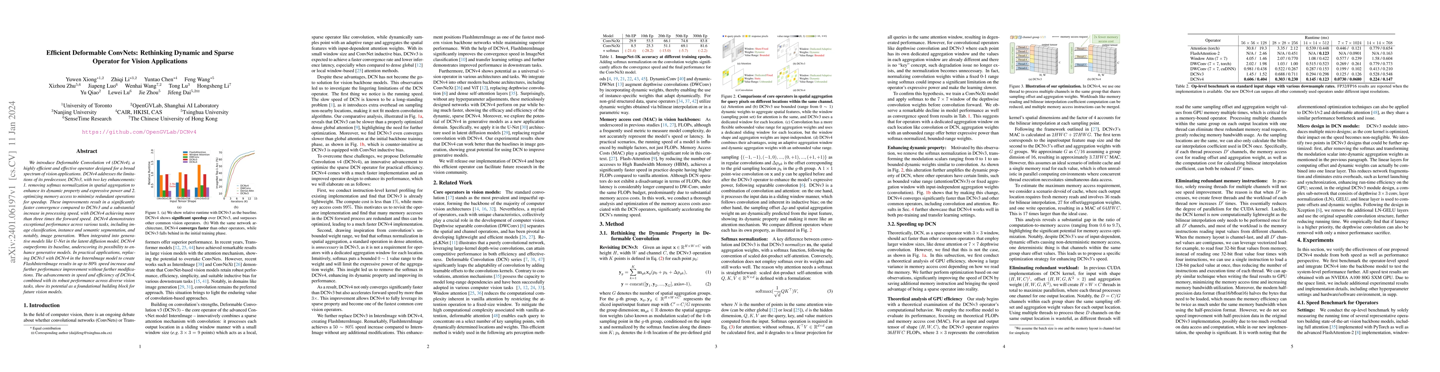 Thumbnail for Efficient Deformable ConvNets: Rethinking Dynamic and Sparse Operator
  for Vision Applications