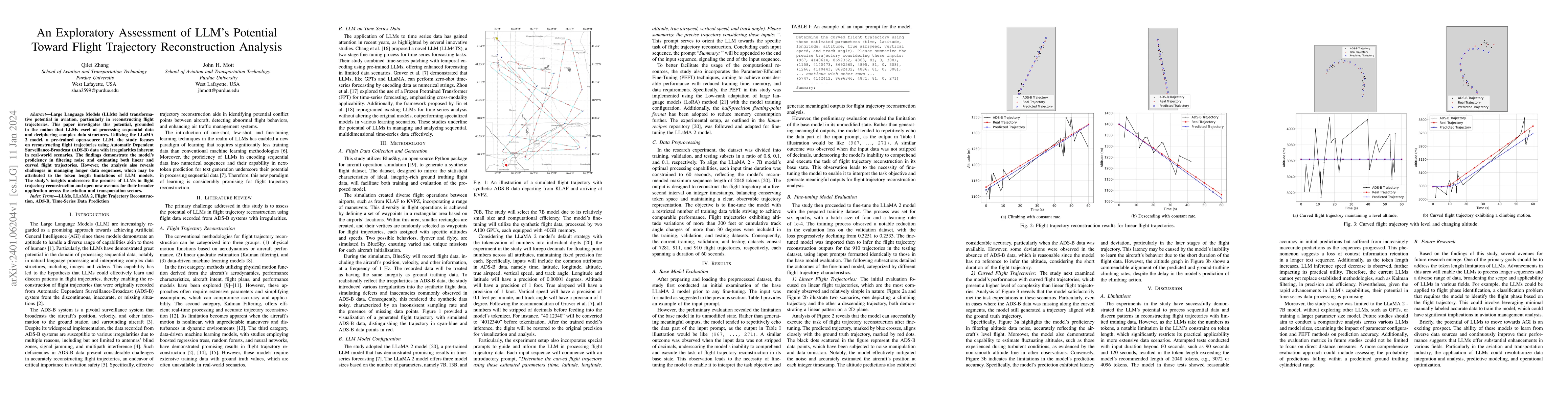 Thumbnail for An Exploratory Assessment of LLM's Potential Toward Flight Trajectory
  Reconstruction Analysis