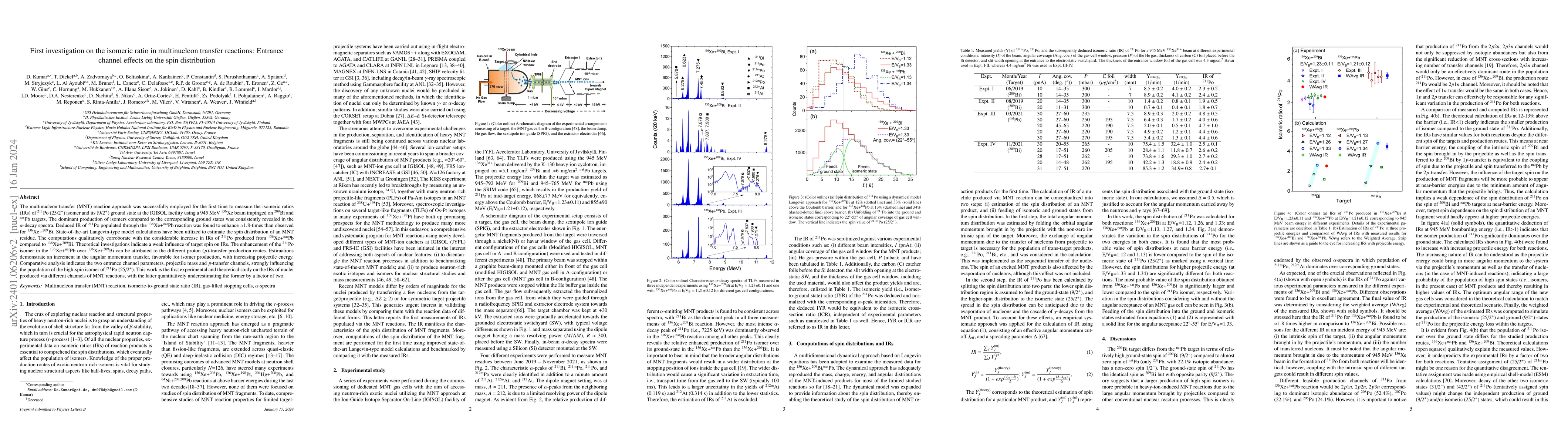 Thumbnail for First investigation on the isomeric ratio in multinucleon transfer
  reactions: Entrance channel effects on the spin distribution