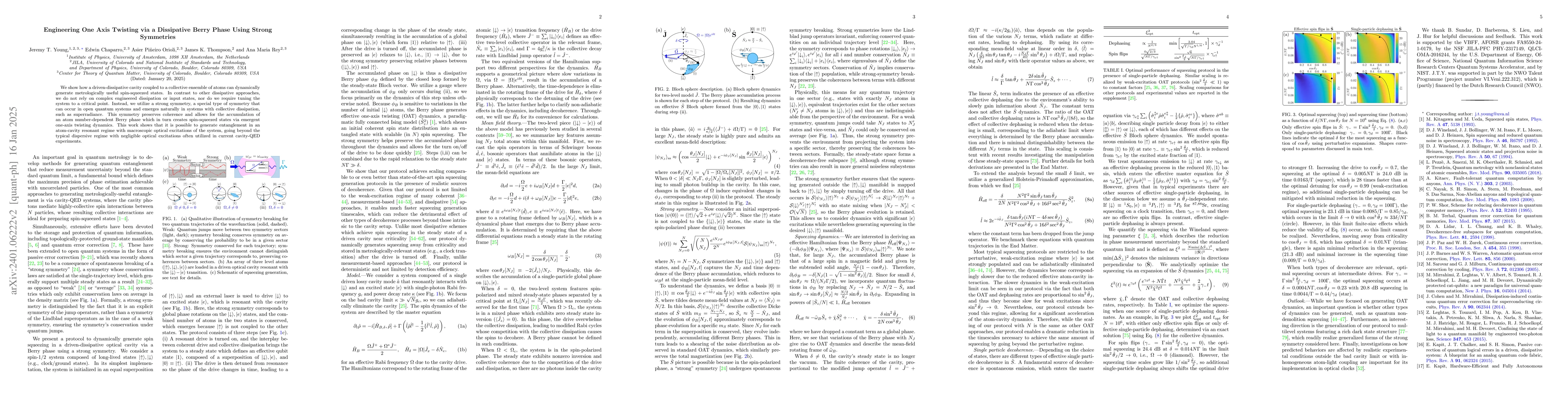 Thumbnail for Engineering One Axis Twisting via a Dissipative Berry Phase Using Strong
  Symmetries