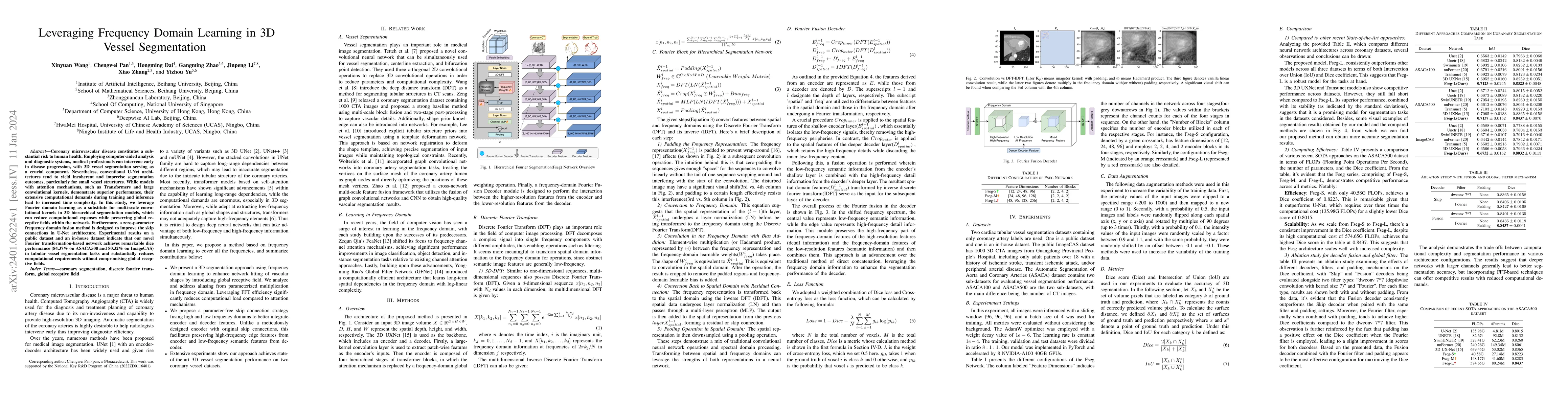 Thumbnail for Leveraging Frequency Domain Learning in 3D Vessel Segmentation