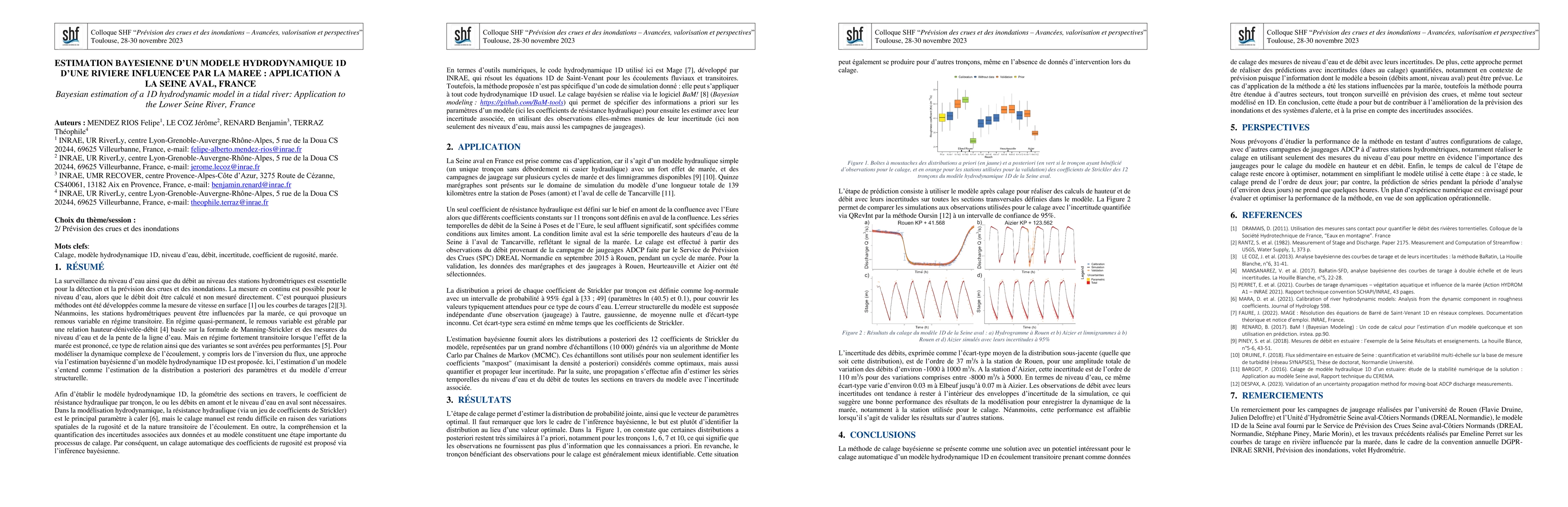 Thumbnail for Bayesian estimation of a 1D hydrodynamic model in a tidal river:
  Application to the Lower Seine River, France