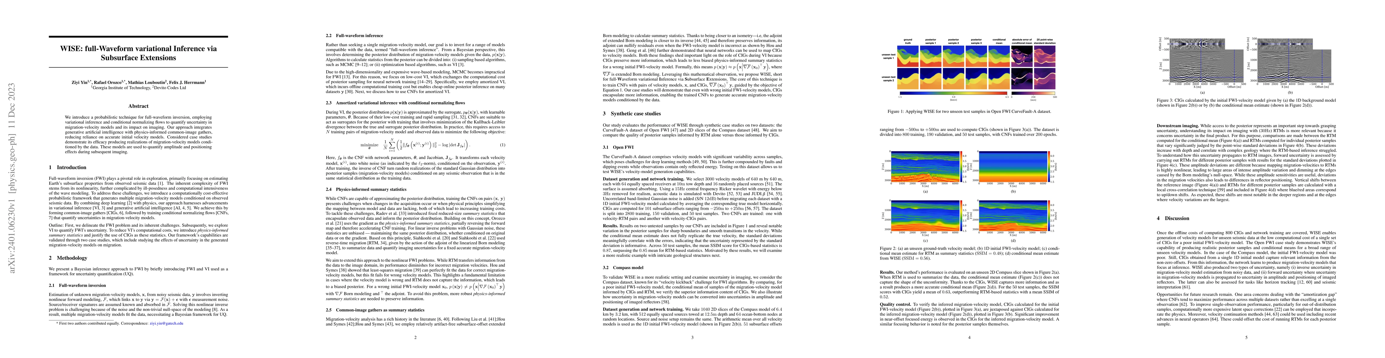 Thumbnail for WISE: full-Waveform variational Inference via Subsurface Extensions