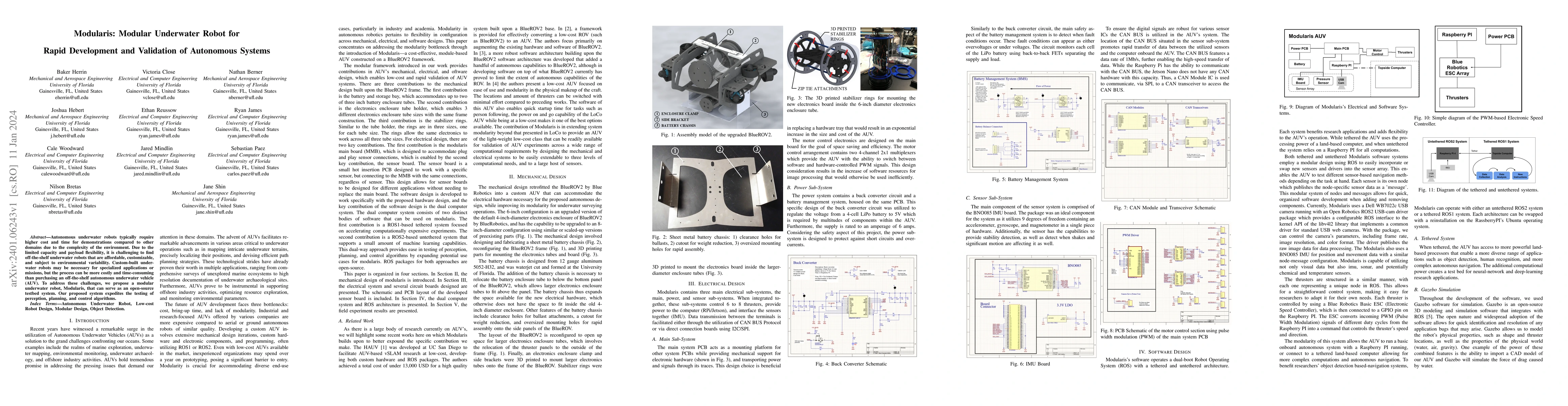 Thumbnail for Modularis: Modular Underwater Robot for Rapid Development and Validation
  of Autonomous Systems