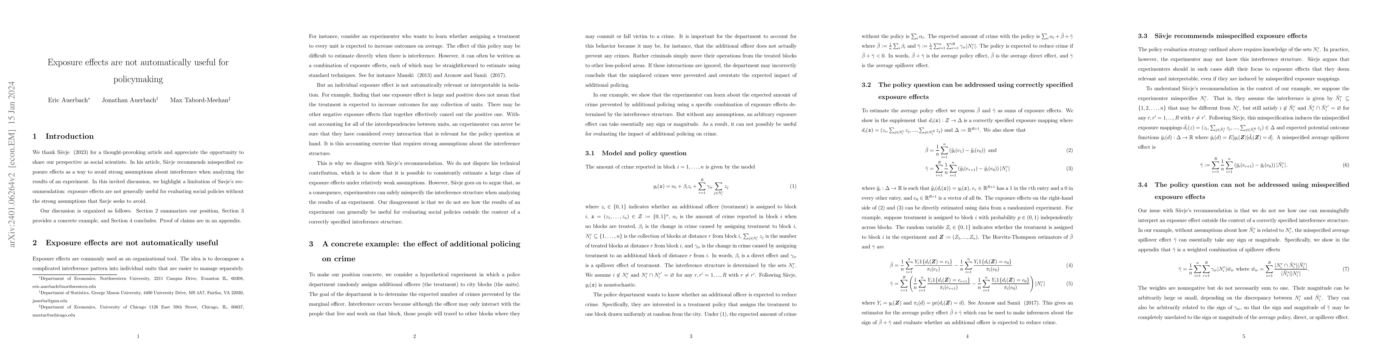 Thumbnail for Exposure effects are not automatically useful for policymaking
