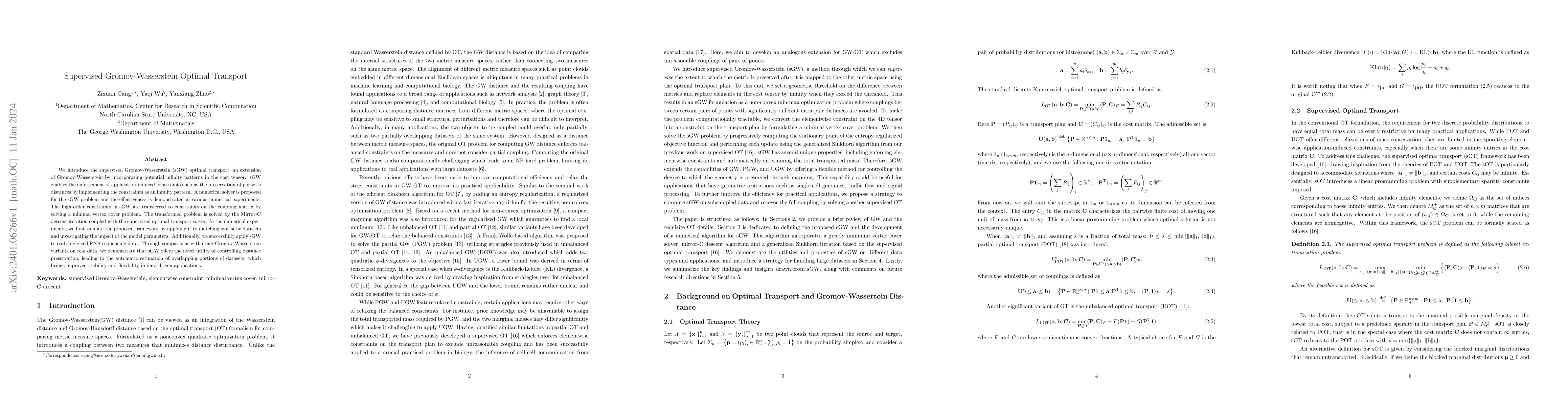 Thumbnail for Supervised Gromov-Wasserstein Optimal Transport