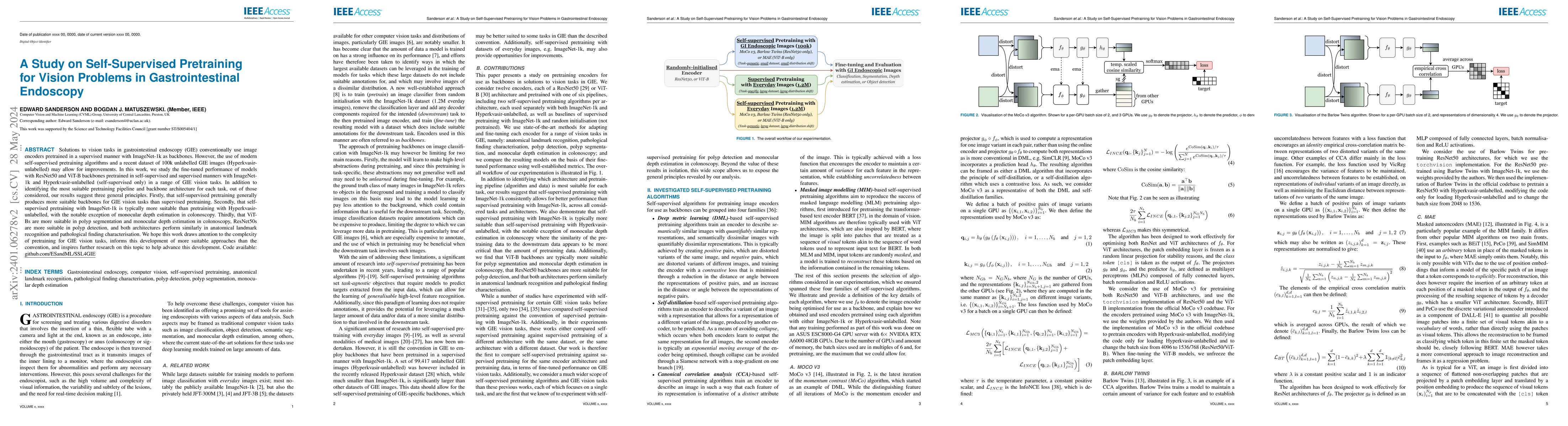 Thumbnail for A Study on Self-Supervised Pretraining for Vision Problems in
  Gastrointestinal Endoscopy