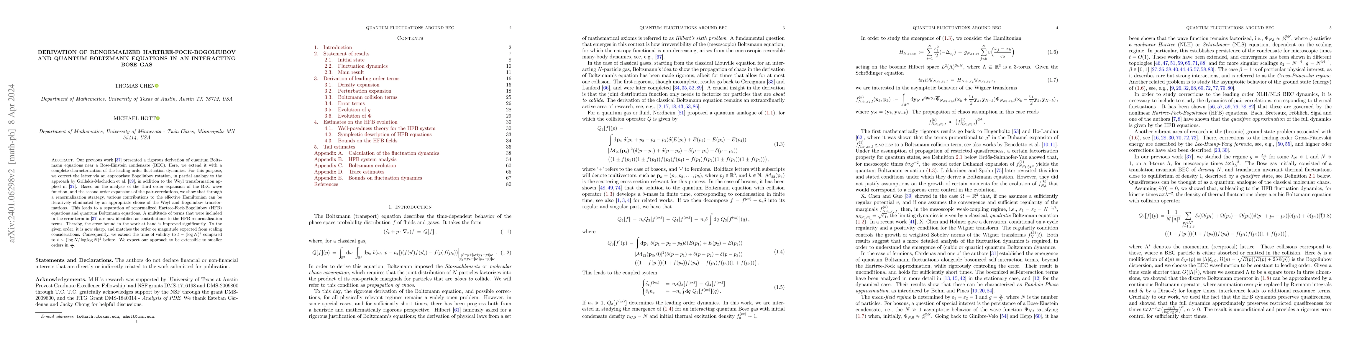 Thumbnail for Derivation of renormalized Hartree-Fock-Bogoliubov and quantum Boltzmann
  equations in an interacting Bose gas