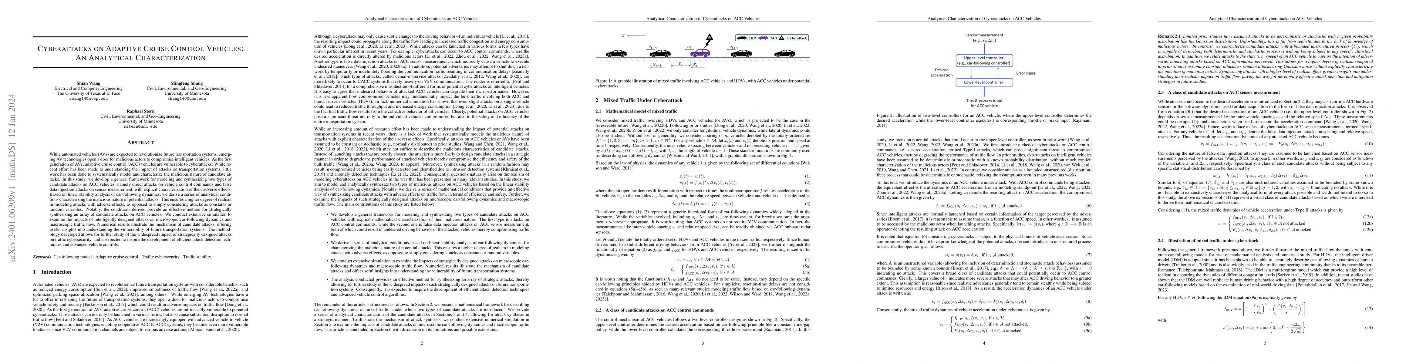 Thumbnail for Cyberattacks on Adaptive Cruise Control Vehicles: An Analytical
  Characterization