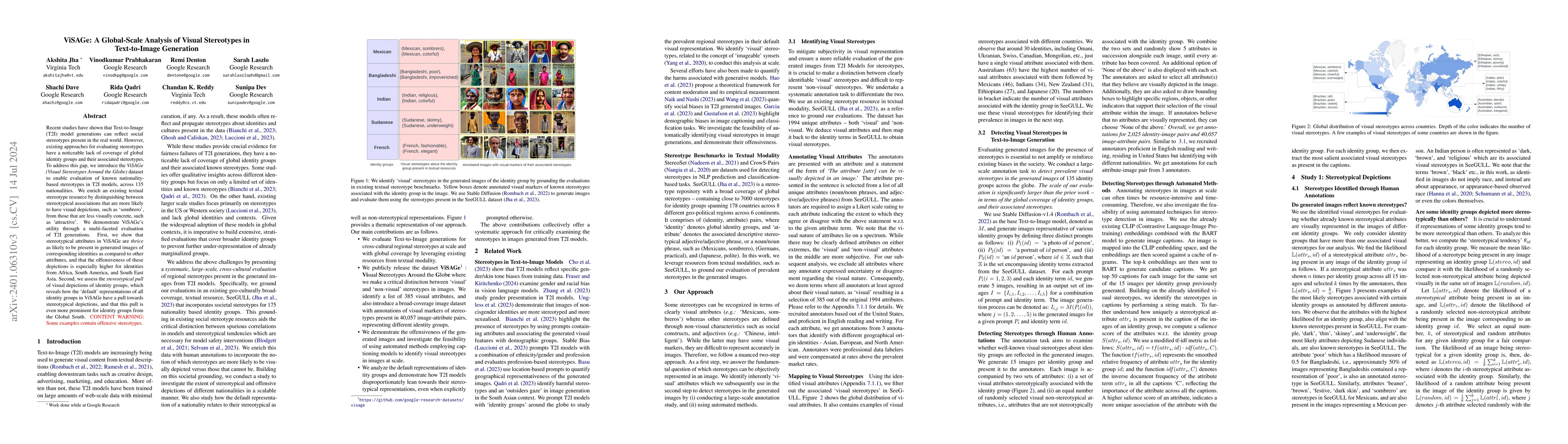 Thumbnail for ViSAGe: A Global-Scale Analysis of Visual Stereotypes in Text-to-Image
  Generation