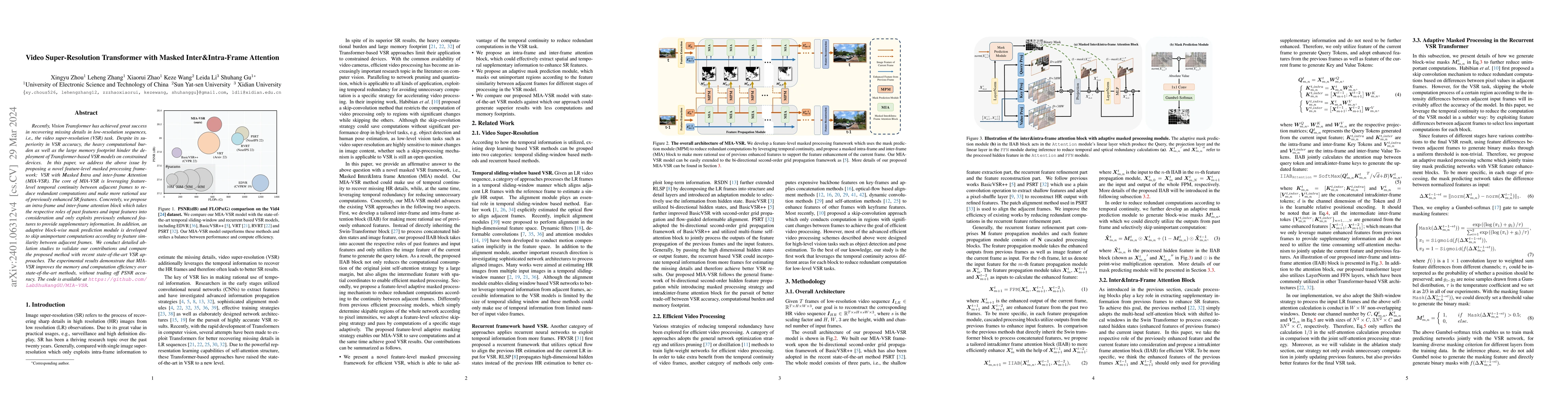 Thumbnail for Video Super-Resolution Transformer with Masked Inter&Intra-Frame
  Attention