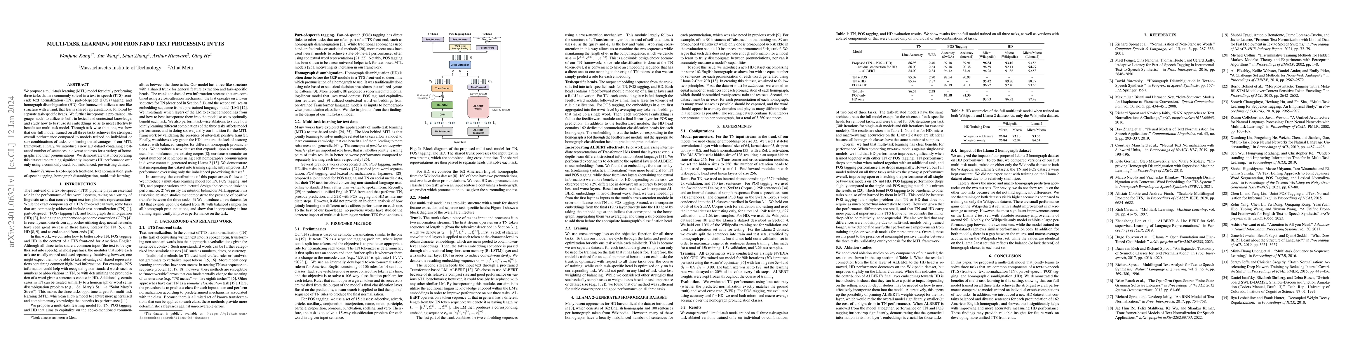 Thumbnail for Multi-Task Learning for Front-End Text Processing in TTS