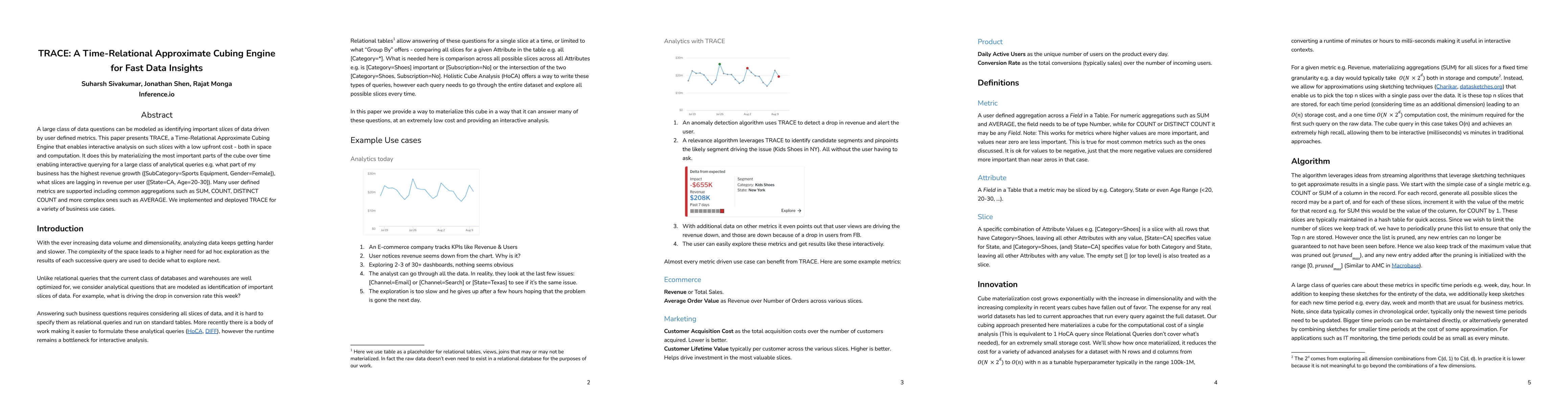 Thumbnail for TRACE: A Time-Relational Approximate Cubing Engine for Fast Data
  Insights
