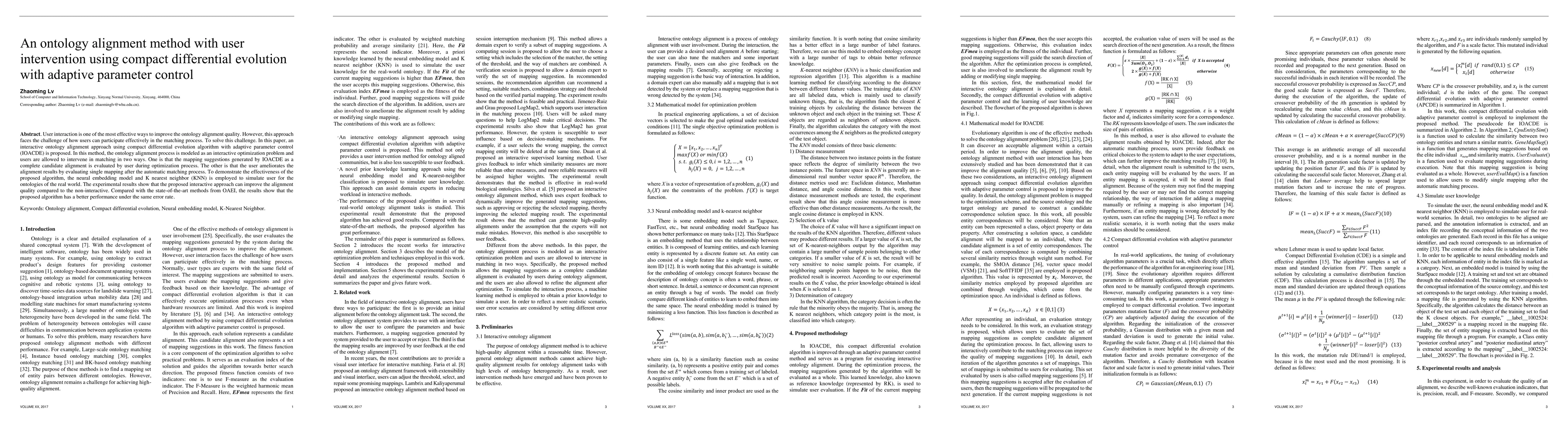 Thumbnail for An ontology alignment method with user intervention using compact
  differential evolution with adaptive parameter control