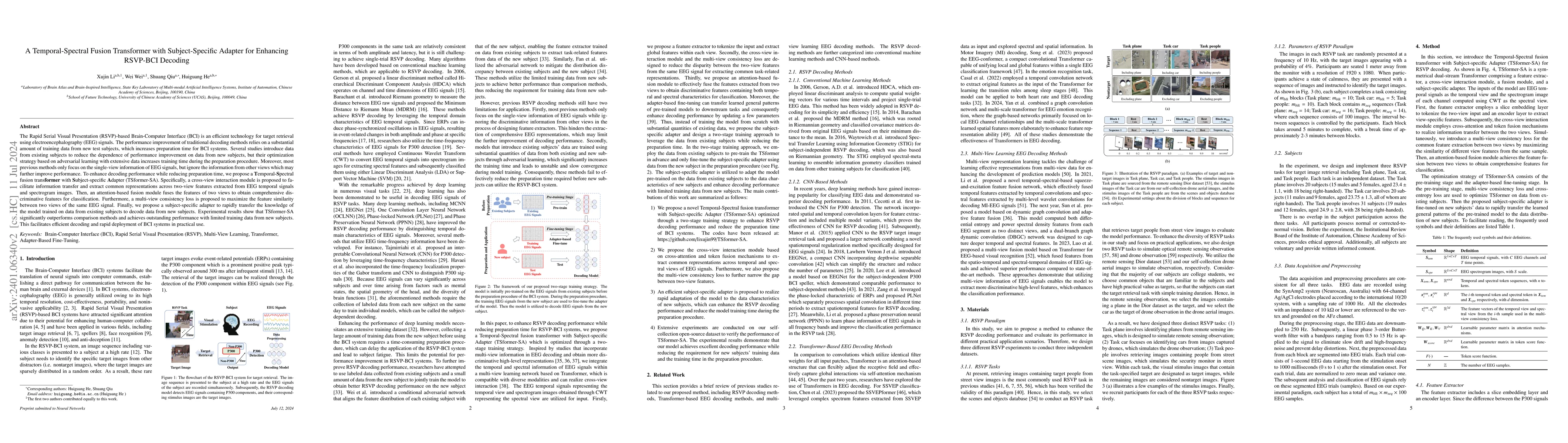 Thumbnail for A Temporal-Spectral Fusion Transformer with Subject-Specific Adapter for
  Enhancing RSVP-BCI Decoding