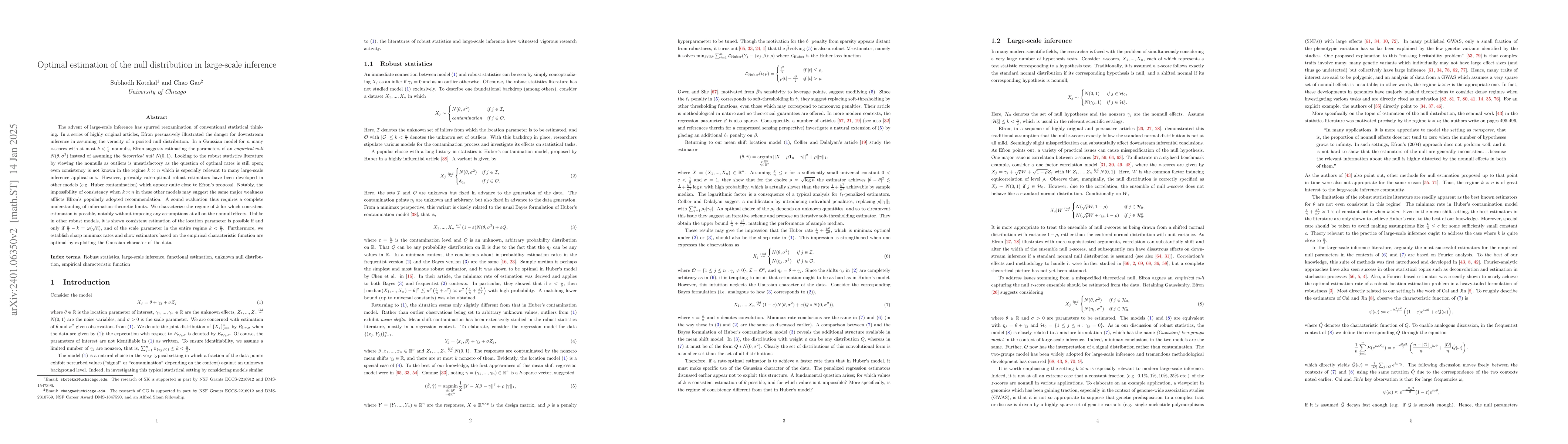Thumbnail for Optimal estimation of the null distribution in large-scale inference