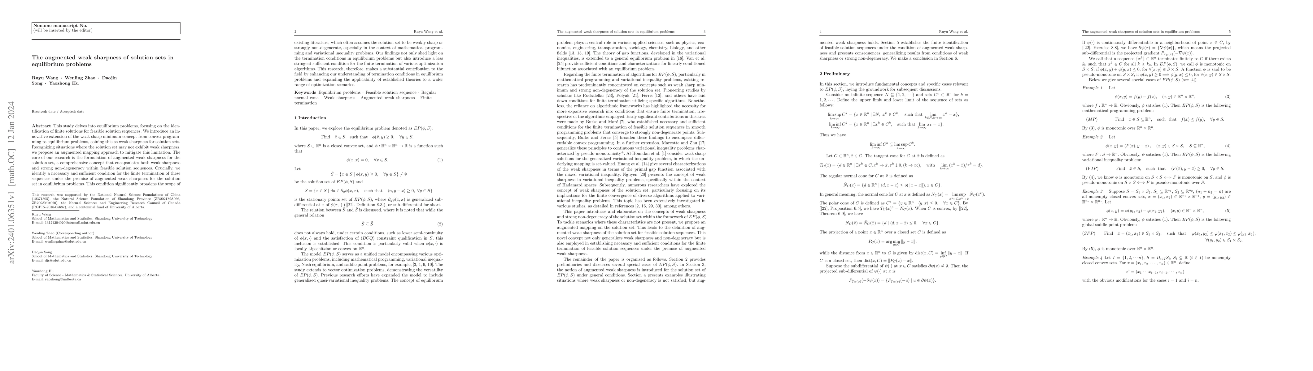 Thumbnail for The augmented weak sharpness of solution sets in equilibrium problems