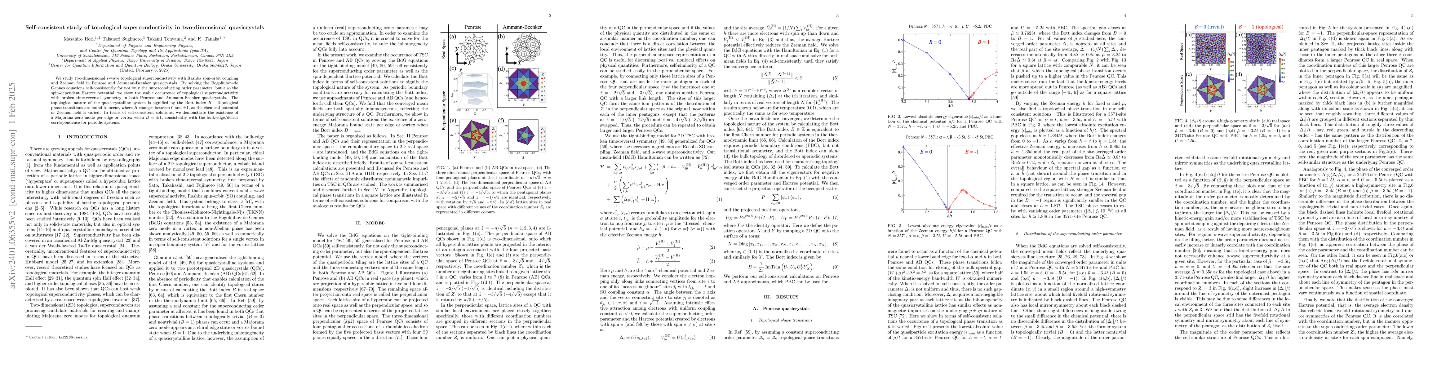 Thumbnail for Self-consistent study of topological superconductivity in
  two-dimensional quasicrystals