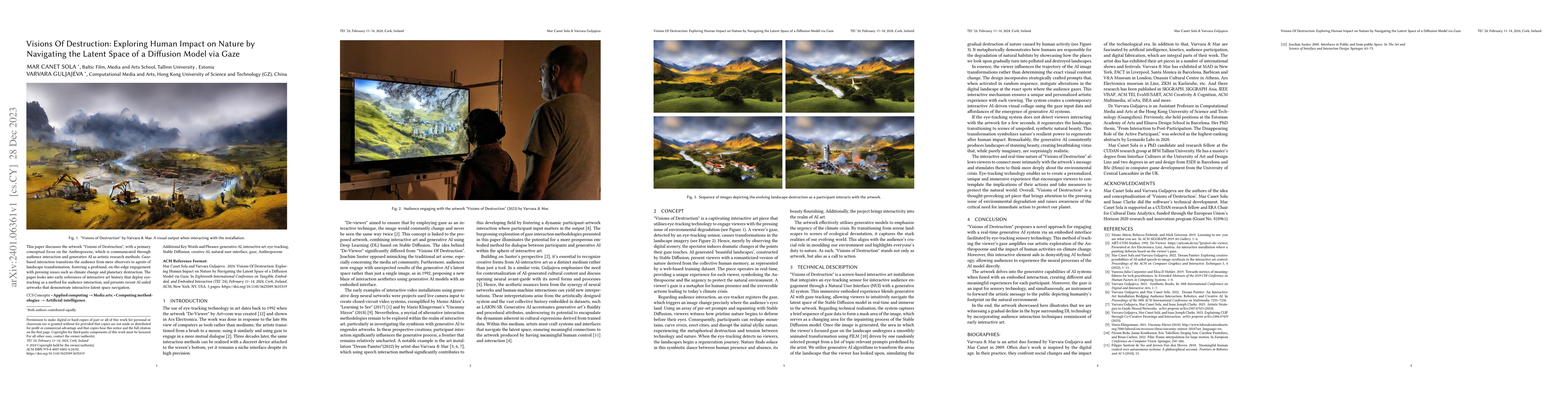 Thumbnail for Visions Of Destruction: Exploring Human Impact on Nature by Navigating
  the Latent Space of a Diffusion Model via Gaze