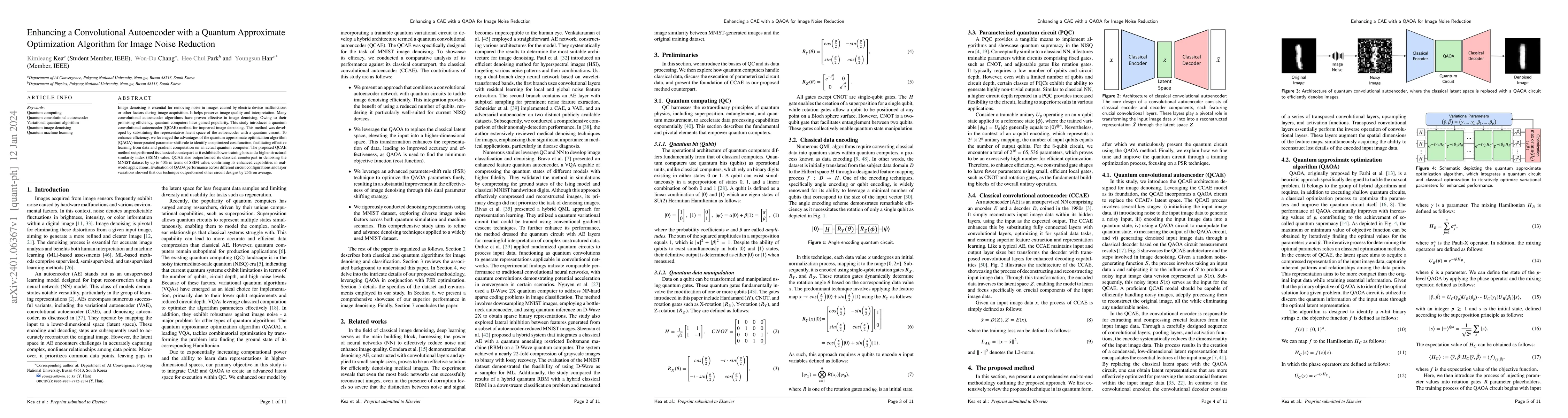 Thumbnail for Enhancing a Convolutional Autoencoder with a Quantum Approximate
  Optimization Algorithm for Image Noise Reduction