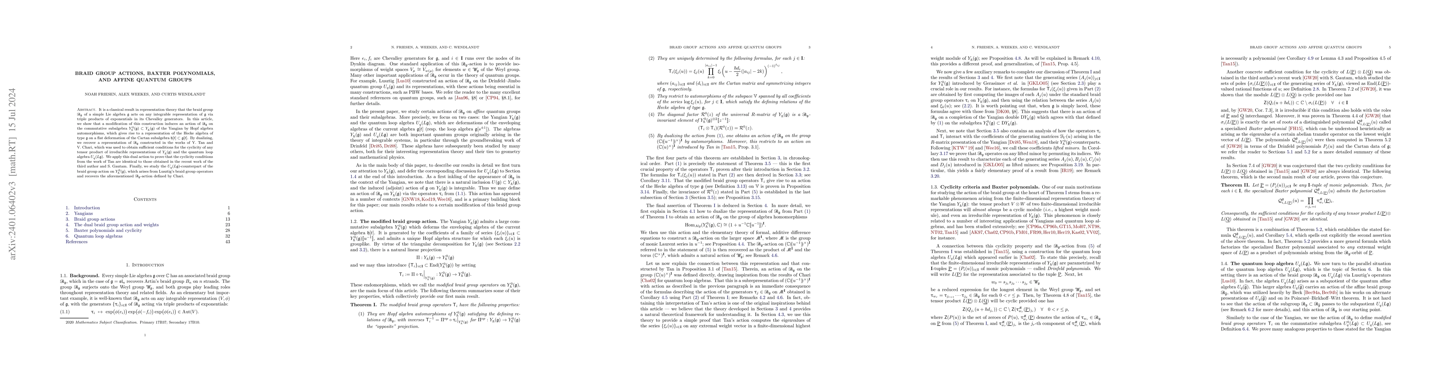 Thumbnail for Braid group actions, Baxter polynomials, and affine quantum groups