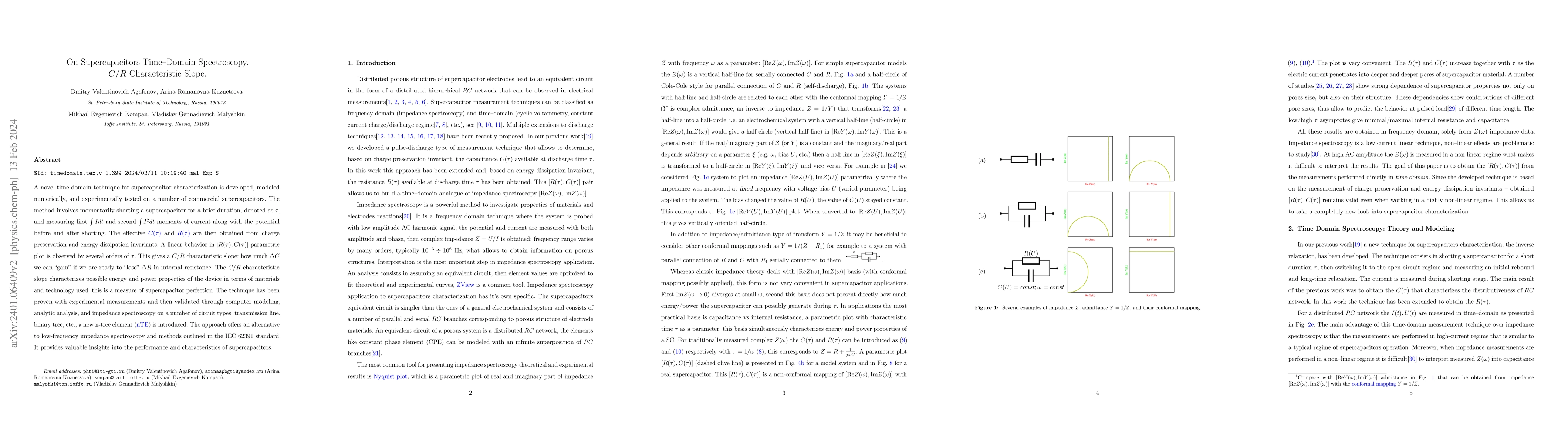 Thumbnail for On Supercapacitors Time-Domain Spectroscopy. C/R Characteristic Slope