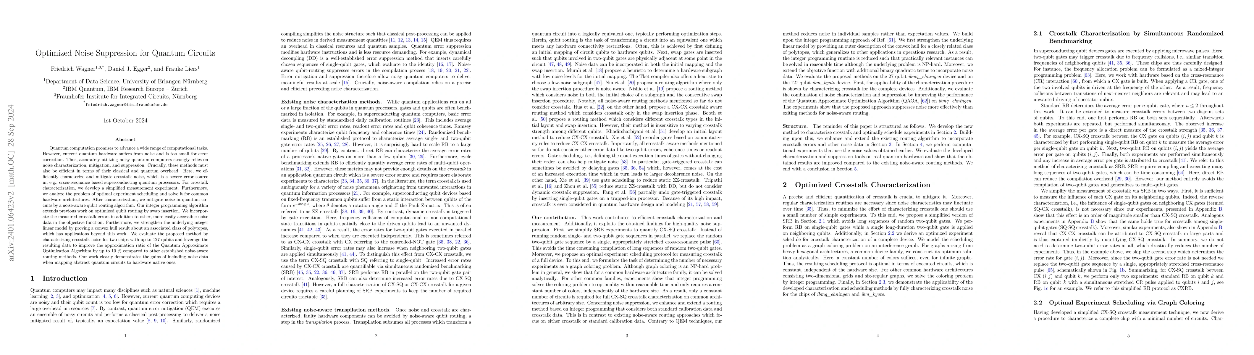 Thumbnail for Optimized Noise Suppression for Quantum Circuits