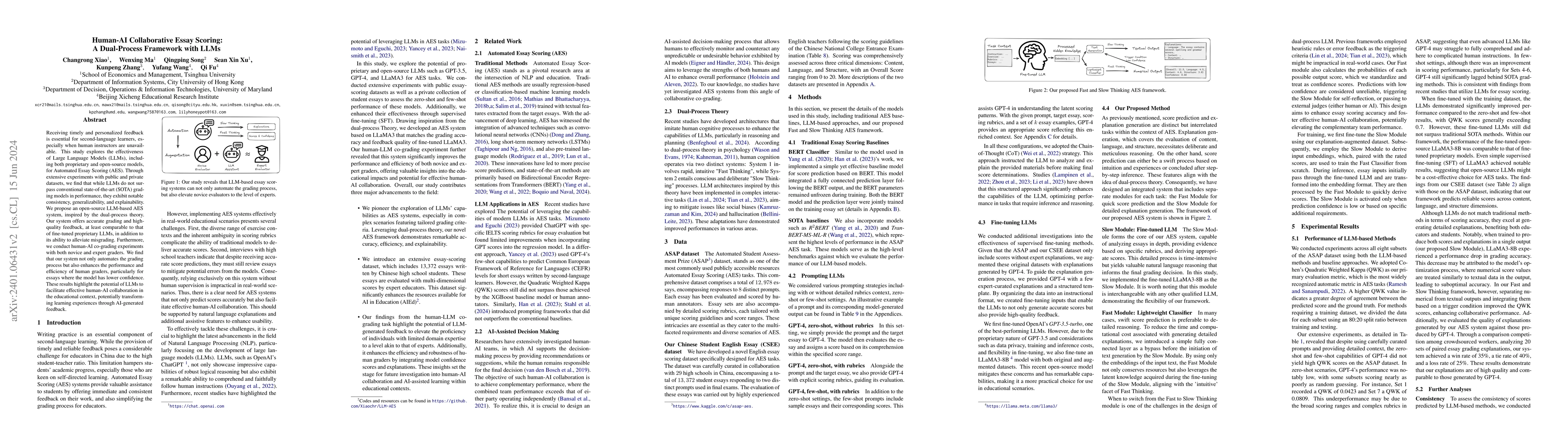 Thumbnail for Human-AI Collaborative Essay Scoring: A Dual-Process Framework with LLMs