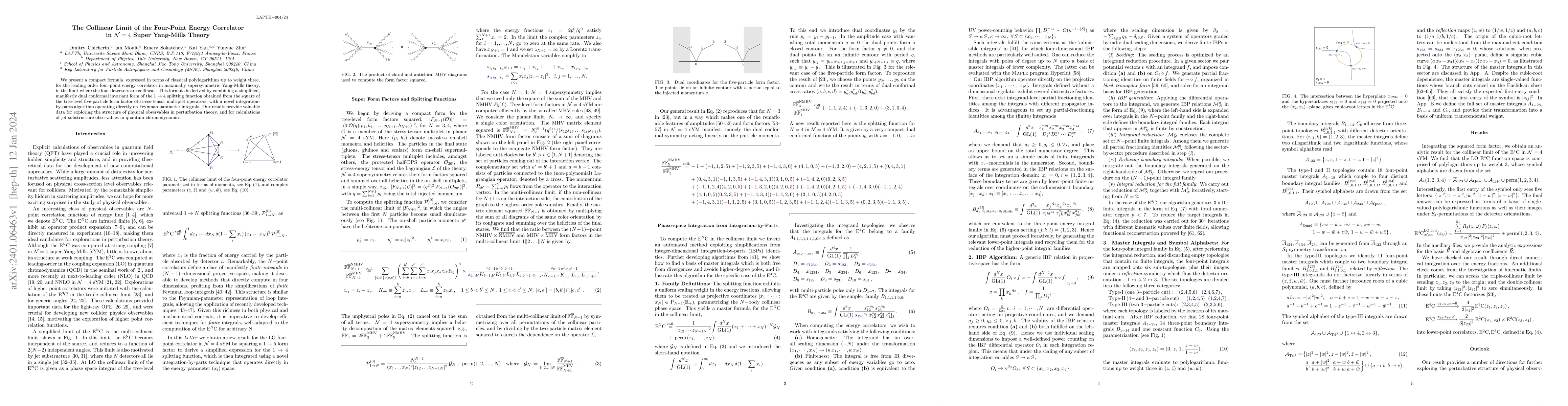 Thumbnail for The Collinear Limit of the Four-Point Energy Correlator in $\mathcal{N}
  = 4$ Super Yang-Mills Theory