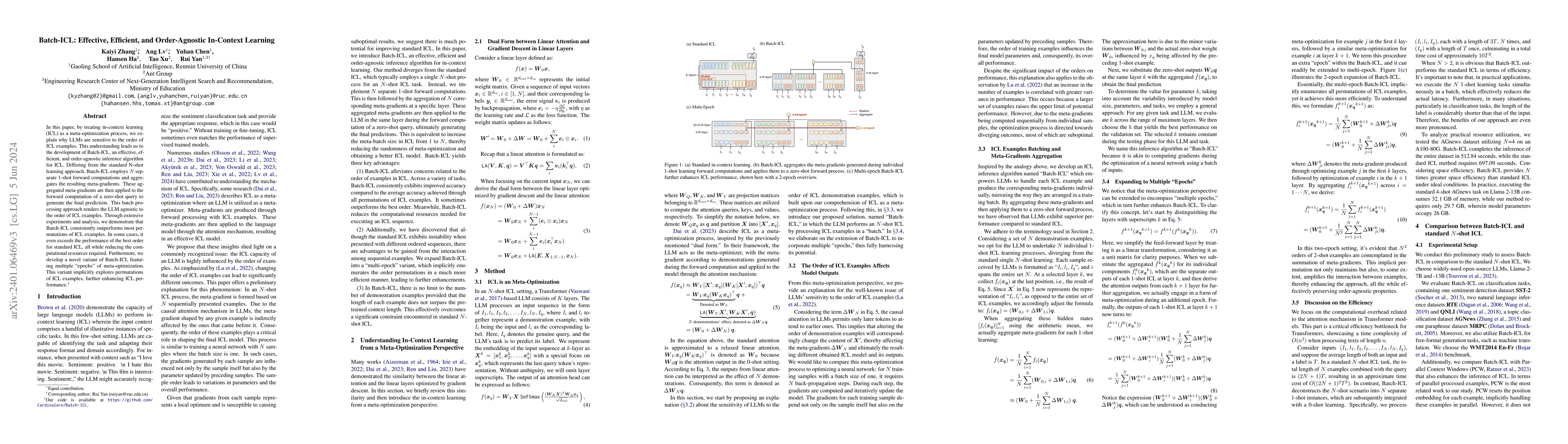 Thumbnail for Batch-ICL: Effective, Efficient, and Order-Agnostic In-Context Learning