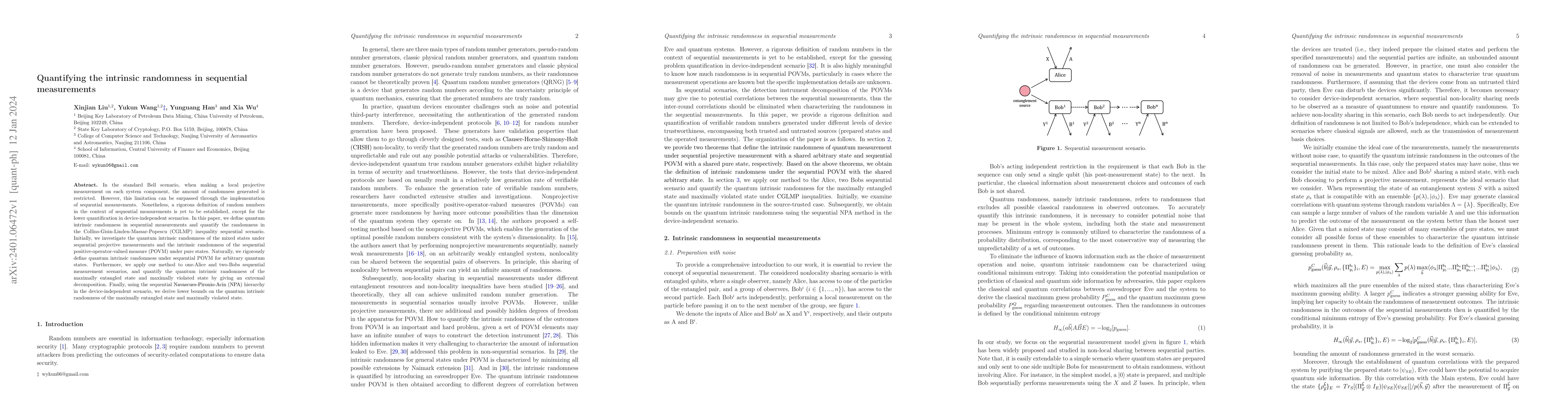 Thumbnail for Quantifying the intrinsic randomness in sequential measurements