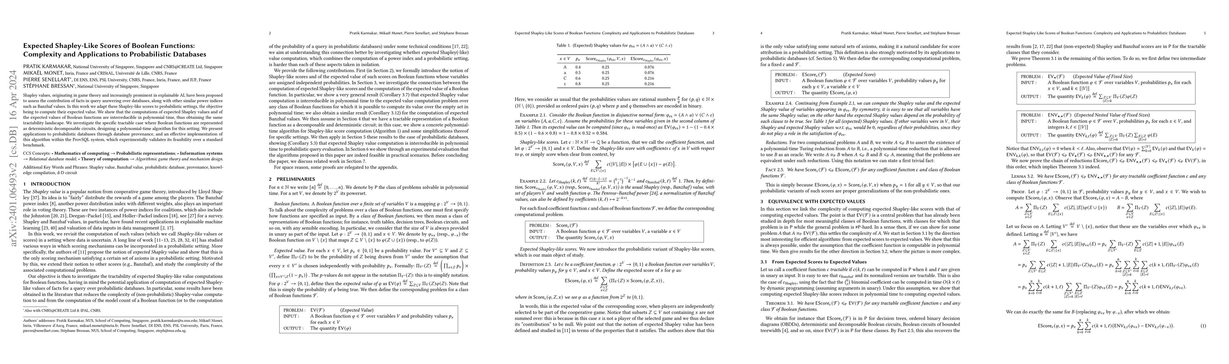 Thumbnail for Expected Shapley-Like Scores of Boolean Functions: Complexity and
  Applications to Probabilistic Databases